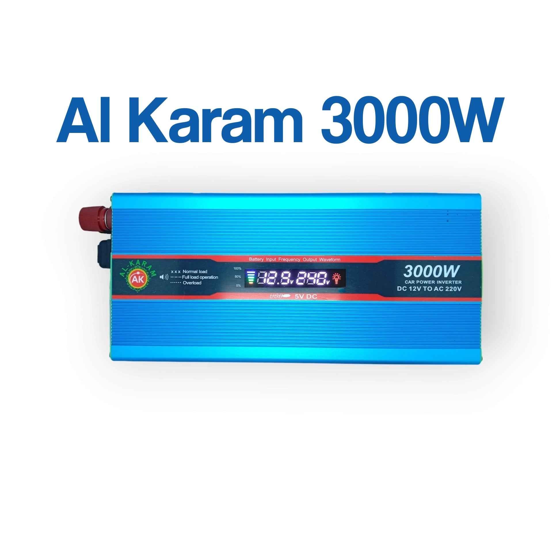 AL Karam 3000W Inverter | 12V DC to 220V AC with Display Screen