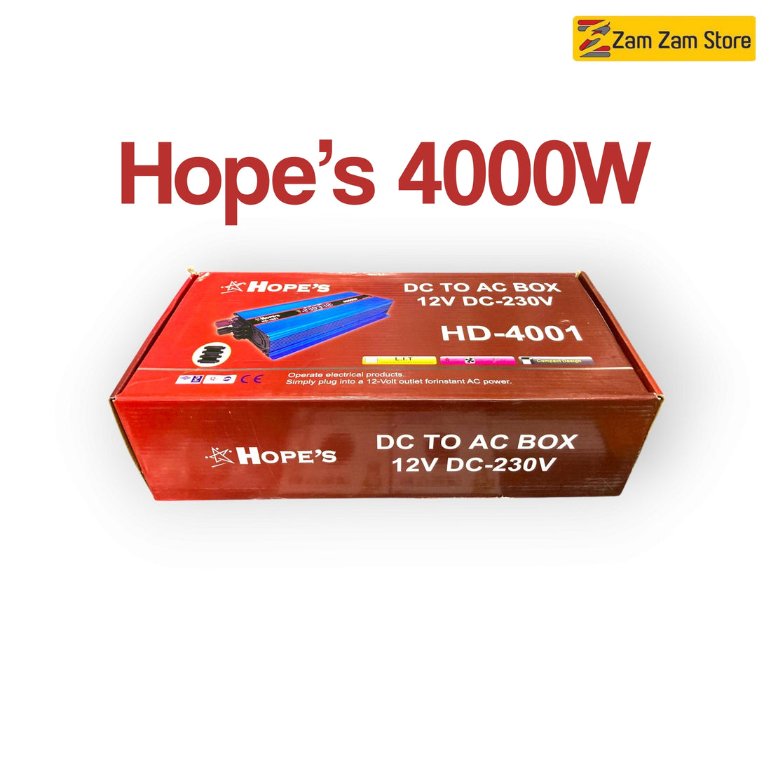 Hopes DC Converter 4000W DC 12V to AC 220V Inverter with Display Screen - Zam Zam Store