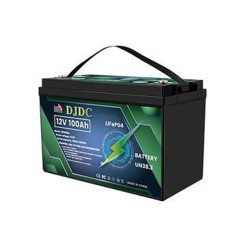 DJDC 12V 100Ah LiFePO₄ Battery – Smart Display & Bluetooth