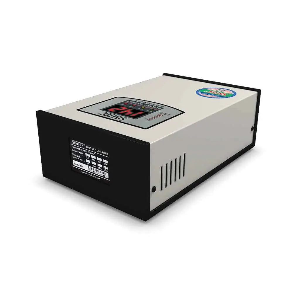 Simtek Digital Battery Charger 12V 20amp with 12v Output (6 Month Warranty)