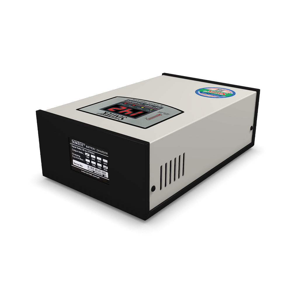 Simtek Digital Battery Charger 12V 20amp with 12v Output (6 Month Warranty) - Zam Zam Store