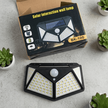 100 LED Solar Power Sensor Wall Light – IP65 Waterproof Outdoor Security Motion Sensor Lamp with 3 Lighting Modes - Zam Zam Store