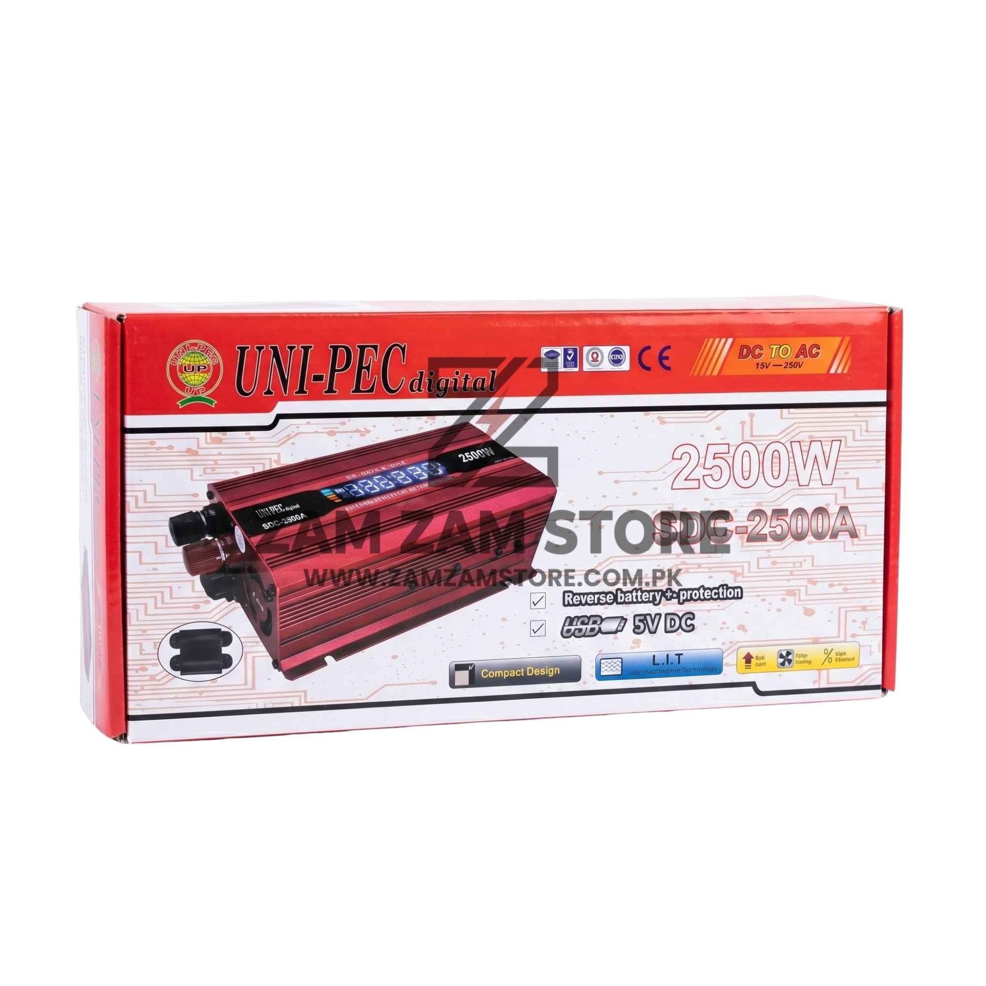 UNI PEC 2500W Inverter DC 12V to AC 220V with Digital Display