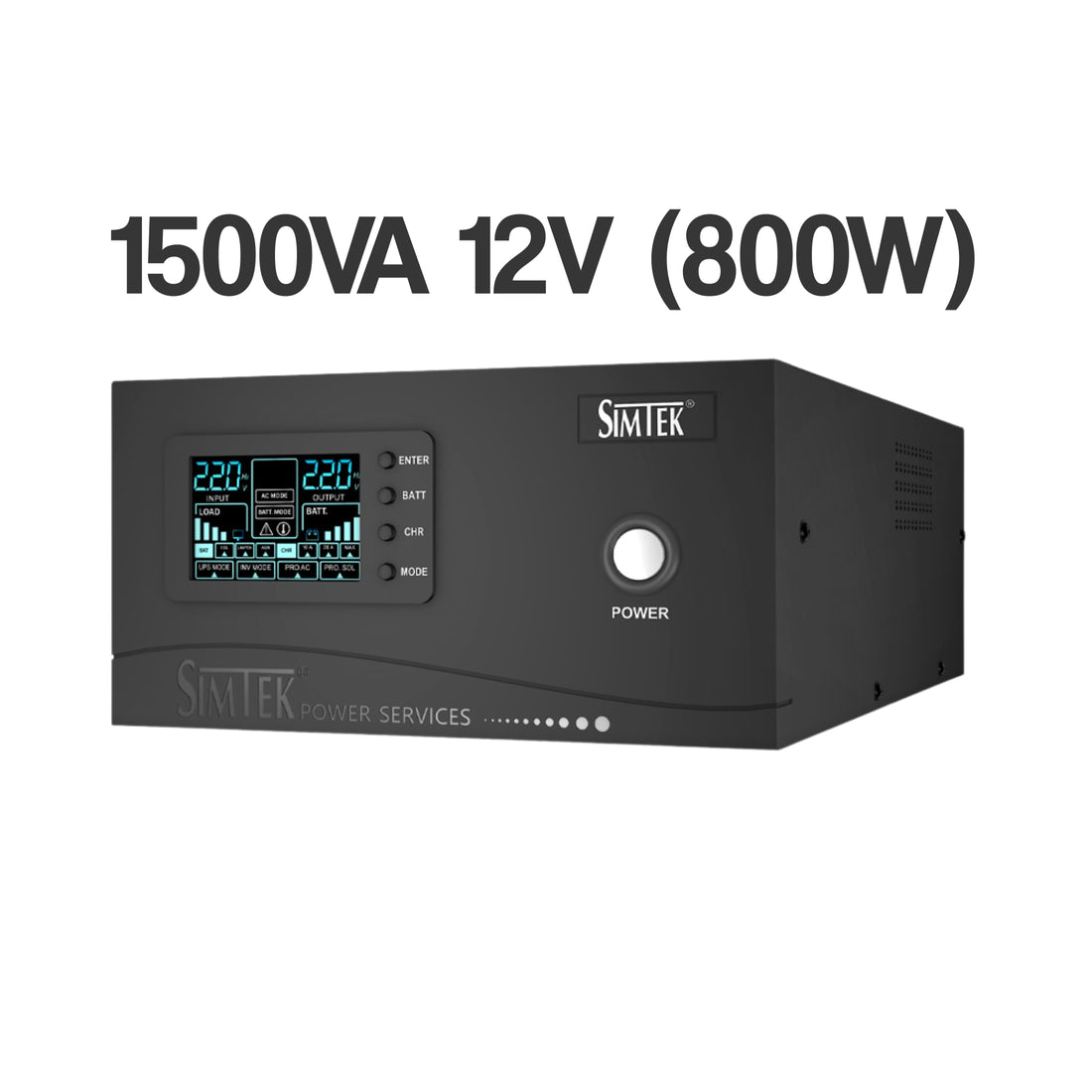 Simtek Pure Sine Wave Inverter 6+6 1500VA 800w 12V - Zam Zam Store
