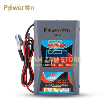 PowerOn 50A Battery Charger 12V/24V Auto for Tubular & Lithium Batteries