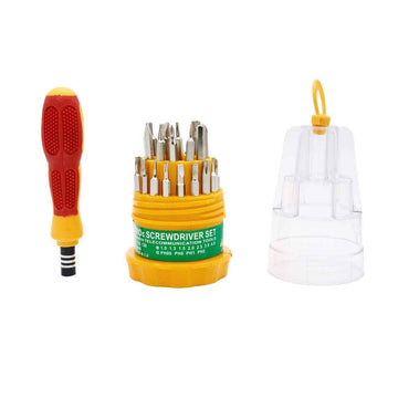 31-Piece Stainless Steel Screwdriver Set – Durable Silver Tool Kit - Zam Zam Store