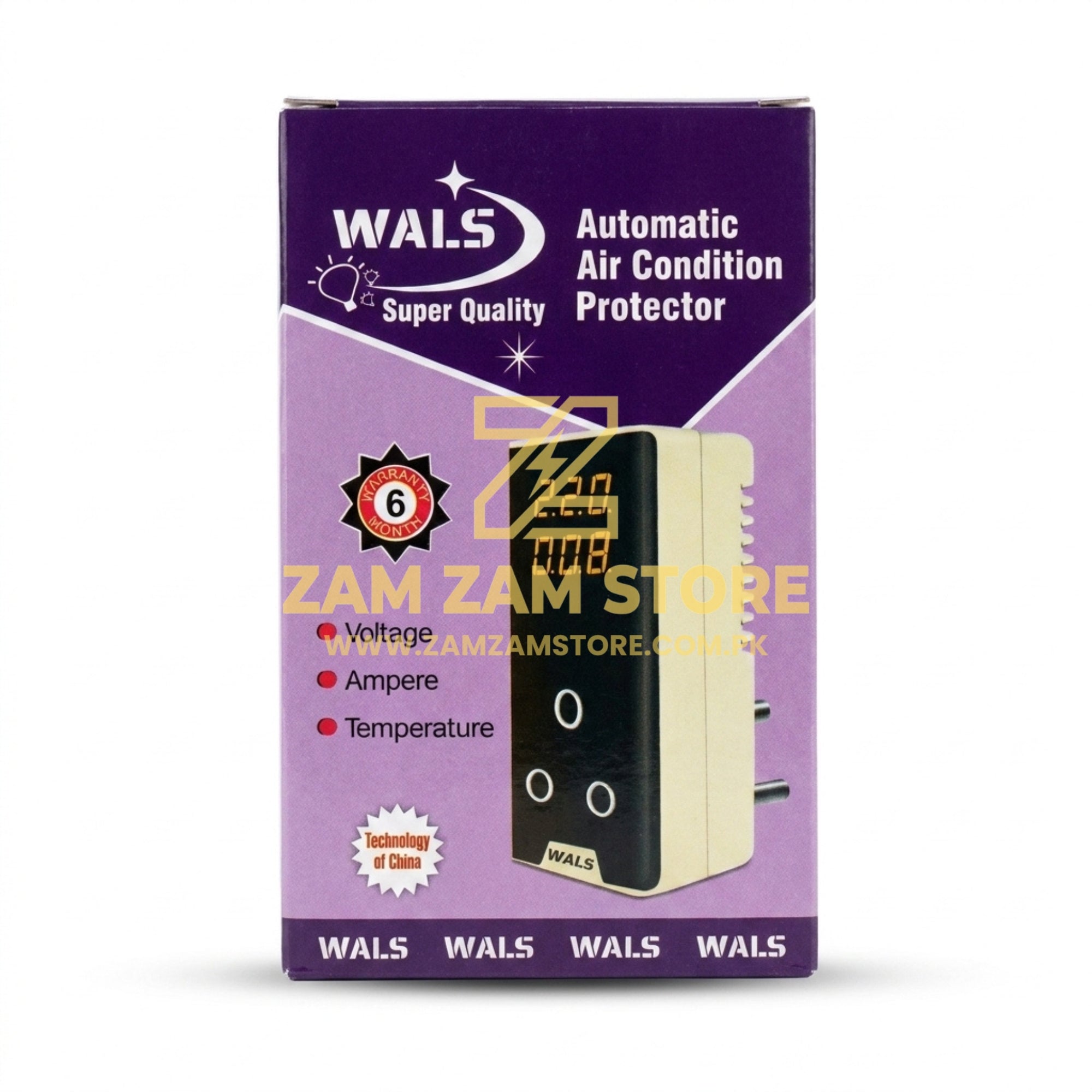WALS Automatic Air Conditioner Protector 30A – Digital Voltage & Temperature Display