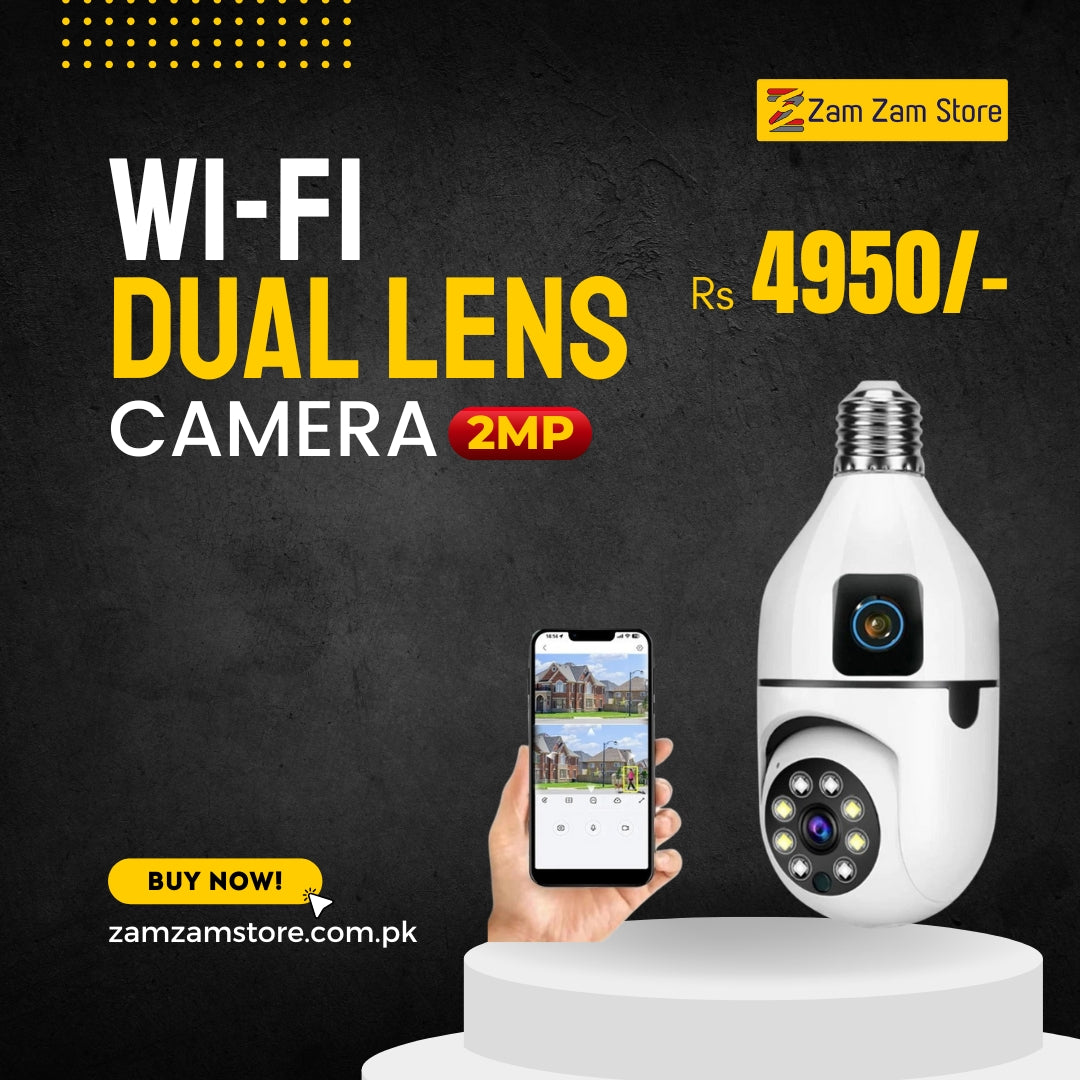 Wifi Bulb Camera Dual lance PTZ 2MP - Zam Zam Store