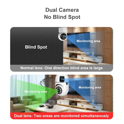 Wifi PTZ Dual Lens Bulb Camera 2MP