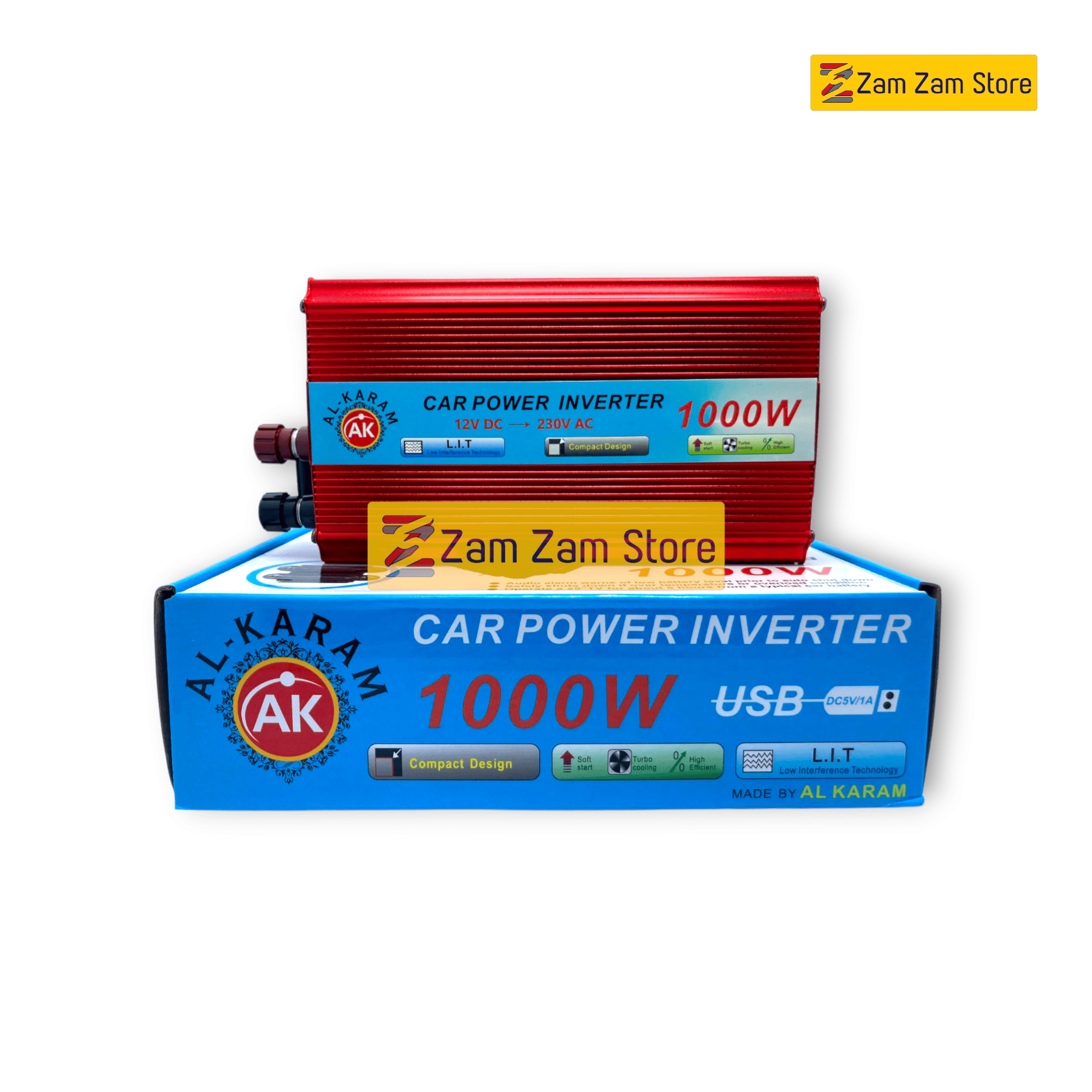 AL Karam 1000W Inverter 12V DC to AC 220V - Zam Zam Store