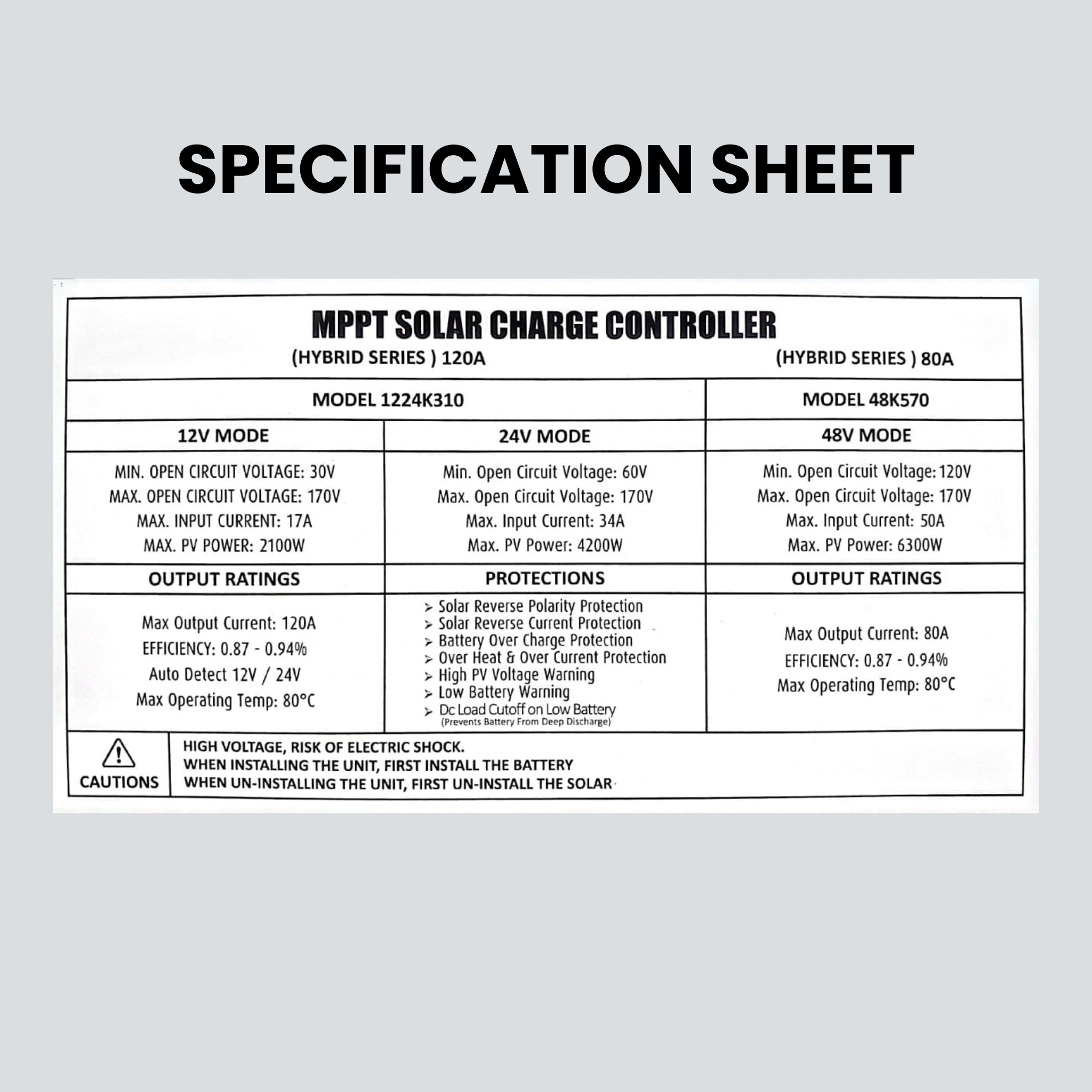 Simtek MPPT Hybrid Solar Charge Controller 65A | 48V Auto Detection