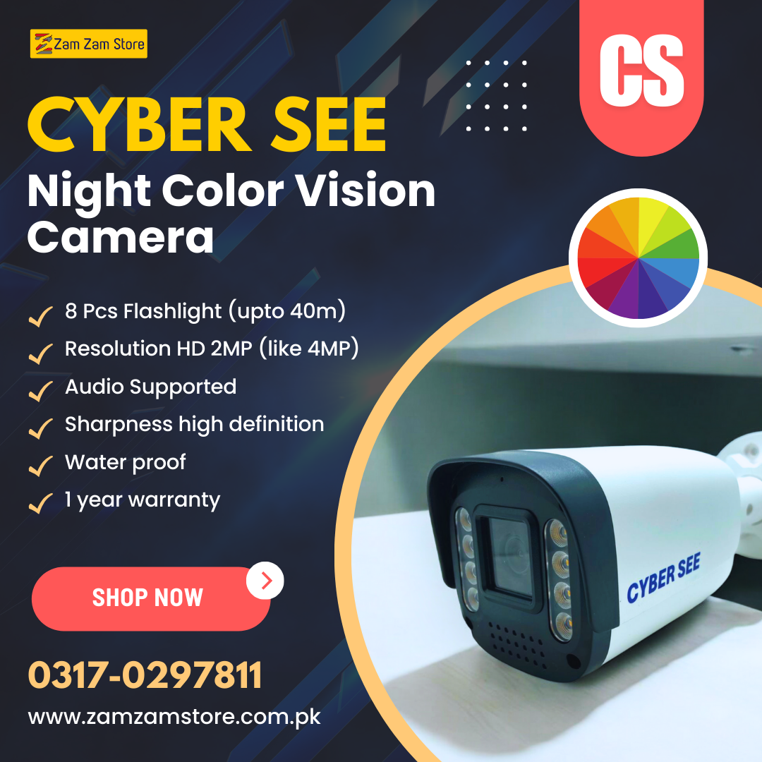 CYBER SEE Full night color AHD CCTV Camera 2MP - Zam Zam Store