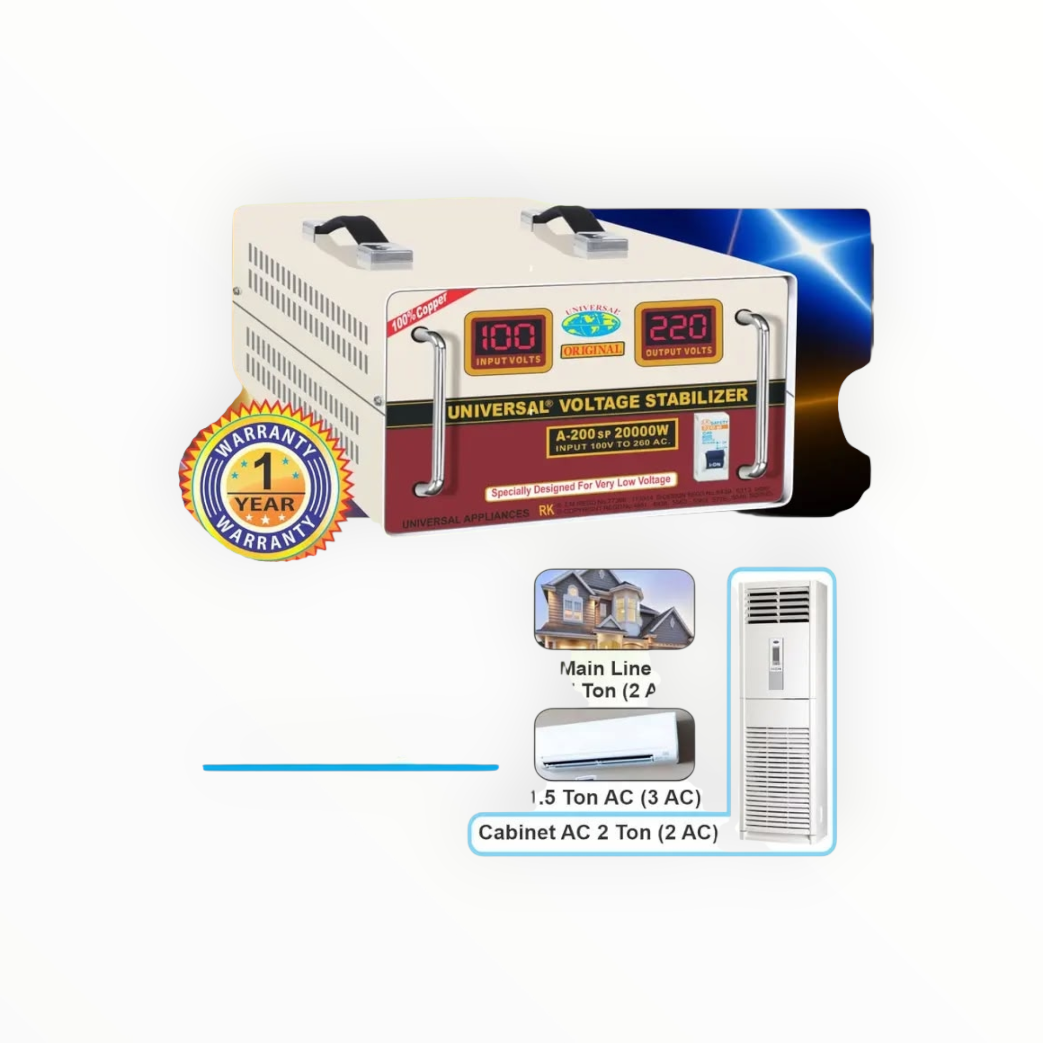 Universal Voltage Stabilzer 20000 watt
