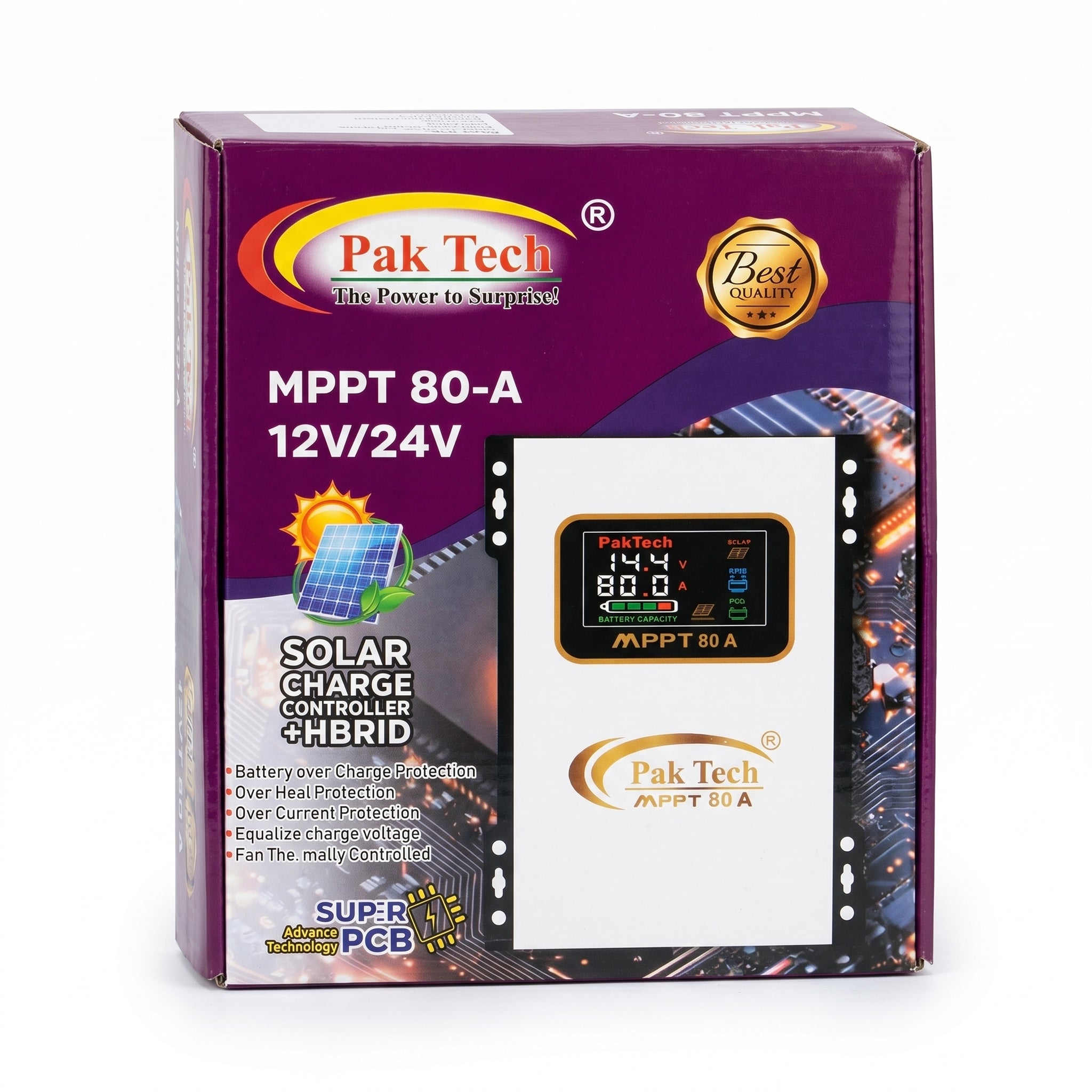 Paktech 80A MPPT Solar Charge Controller Hybrid 12V/24V