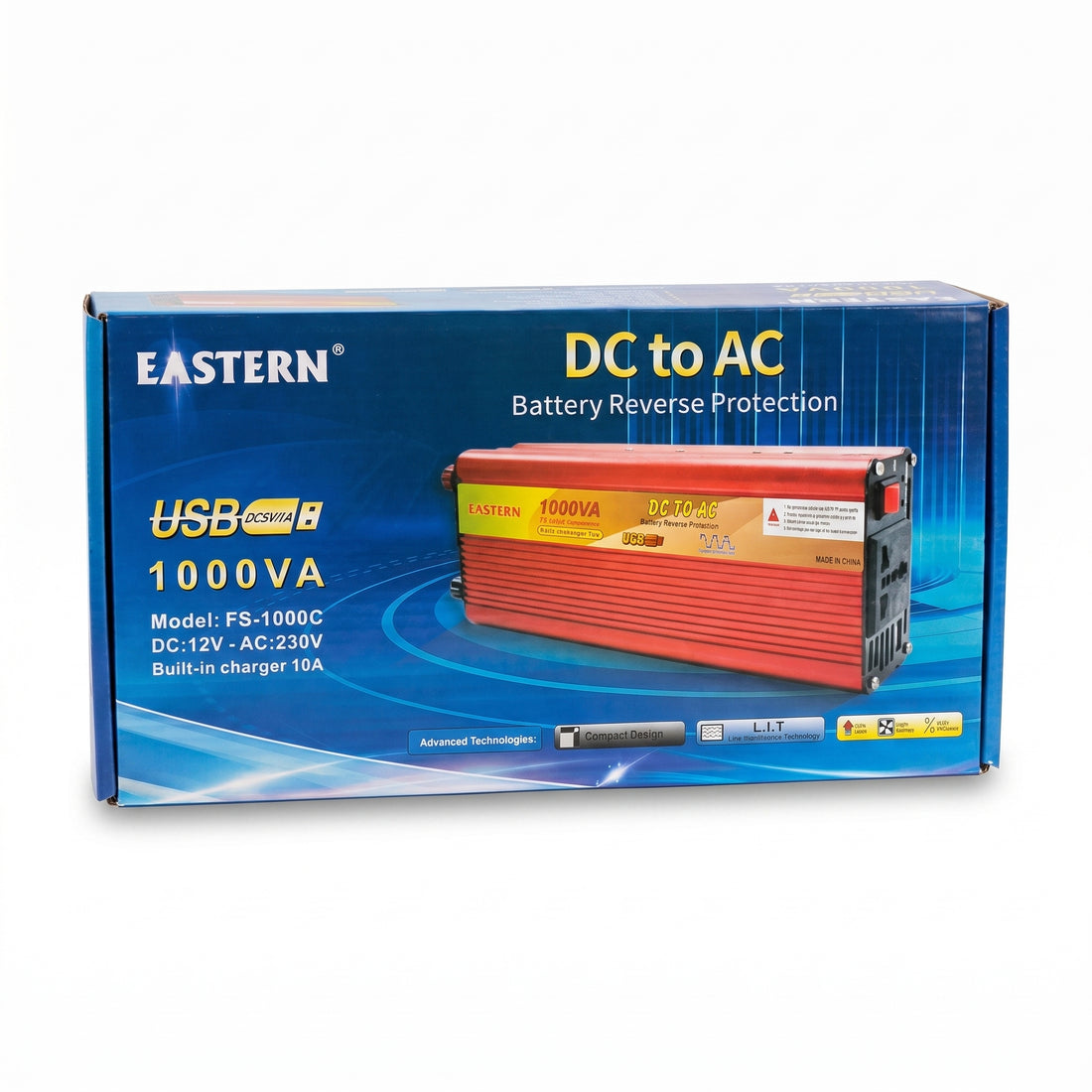 Eastern Inverter 1000VA 12V DC to 220V AC with Built-in Battery Charger