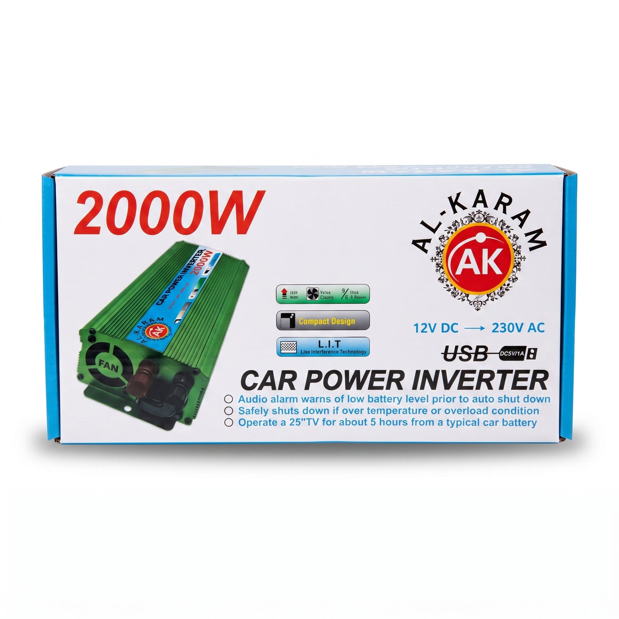 AL Karam 2000W Inverter 12V DC to AC 220V