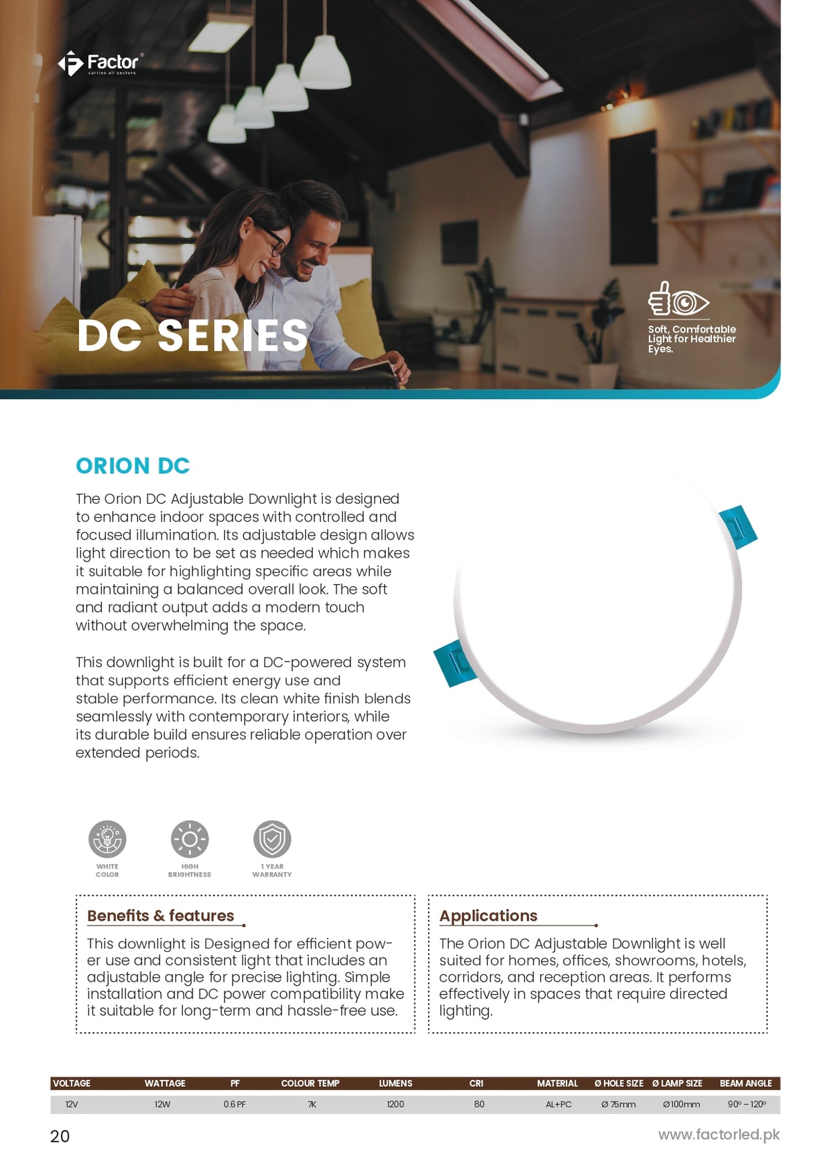 Factor Orion DC Downlight 12W