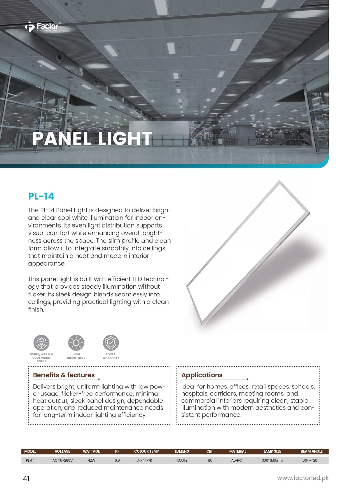 Factor PL-14 Panel Light 42W
