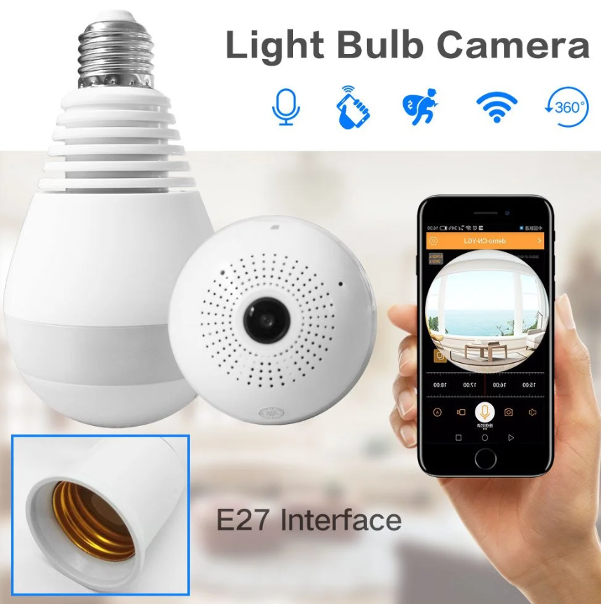 Wifi Bulb Camera Panoramic 2mp