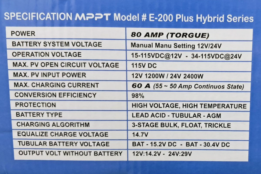 ENERGY Hybrid MPPT Solar Charge Controller 80A | 12V/24V Auto - Zam Zam Store
