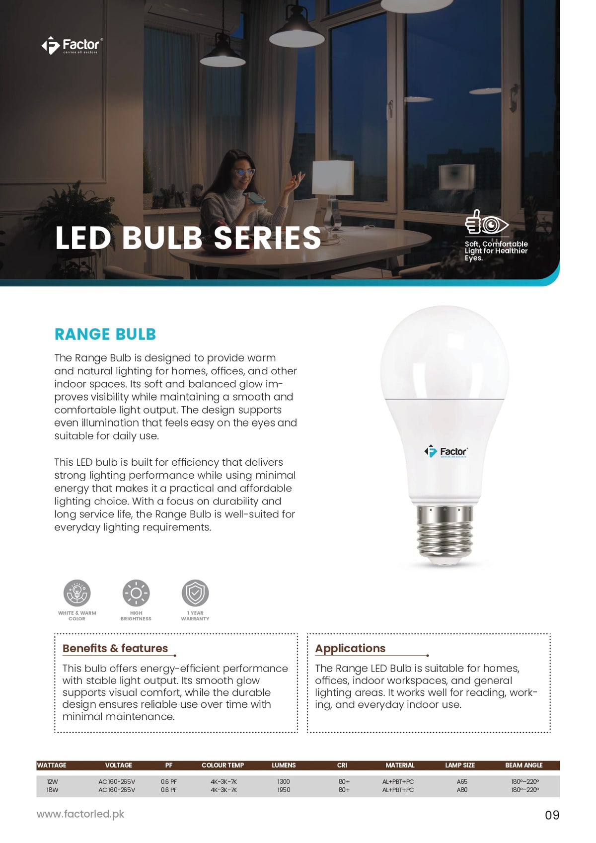 Factor Range LED Bulb 12W / 18W