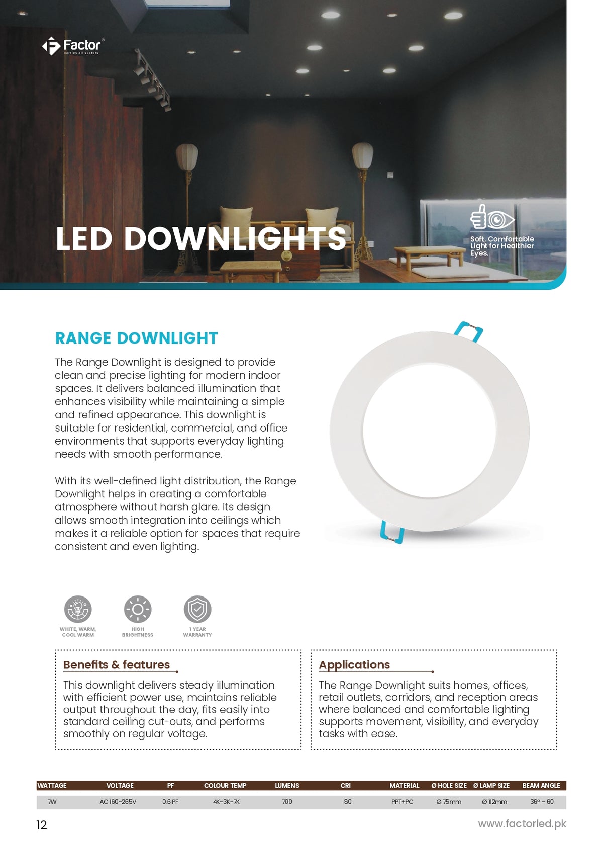 Factor Range Downlight 7W