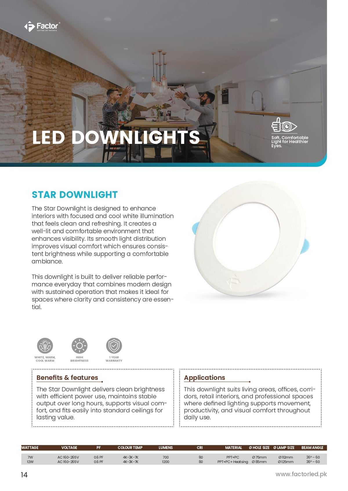 Factor Star Downlight 7W / 12W