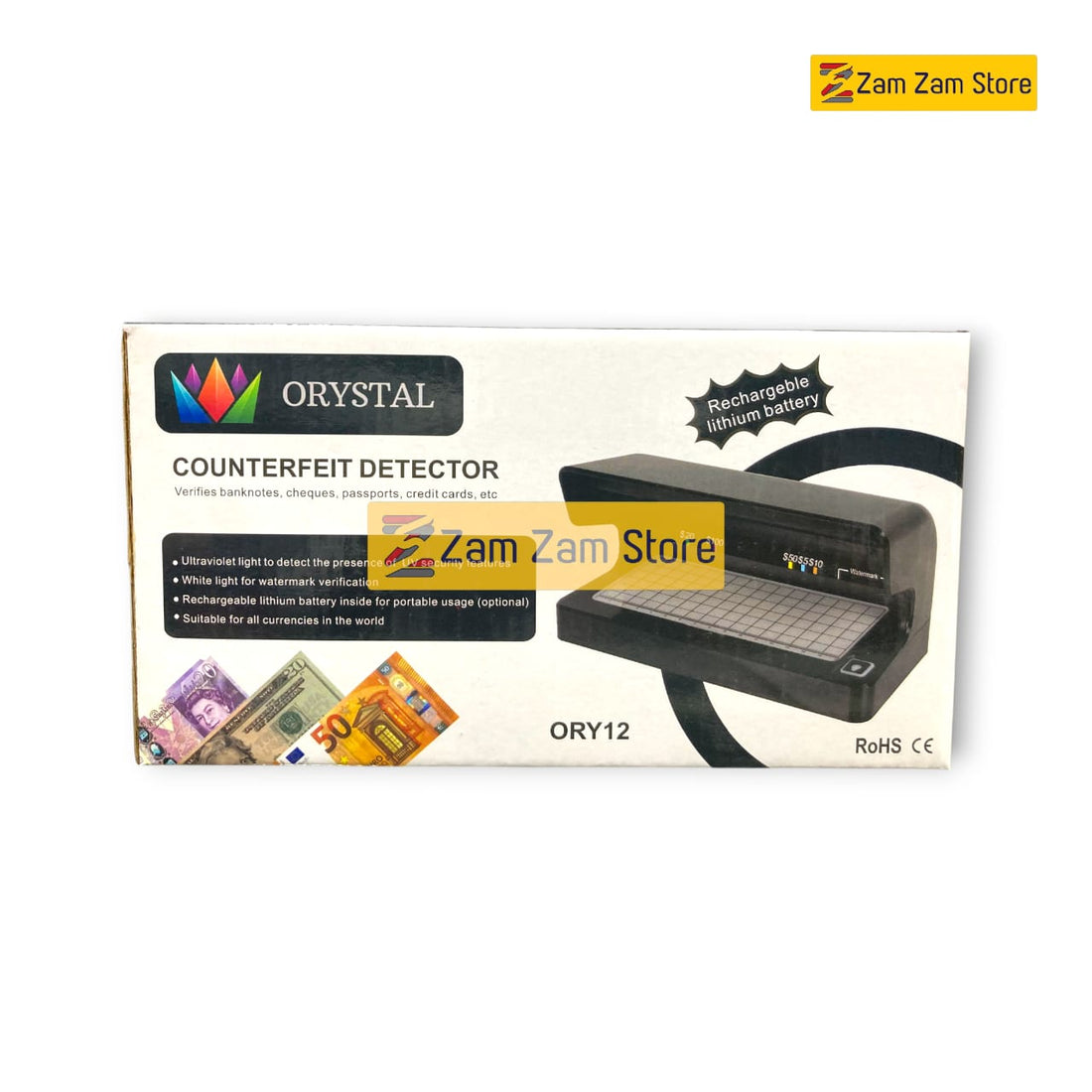 Orystal Counterfeit Detector – Fake Currency UV Light Checker - Zam Zam Store