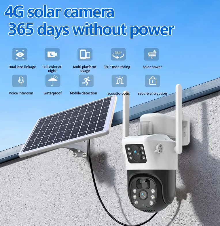 4G Wifi Dual Lens Solar Powered Security Camera - Zam Zam Store