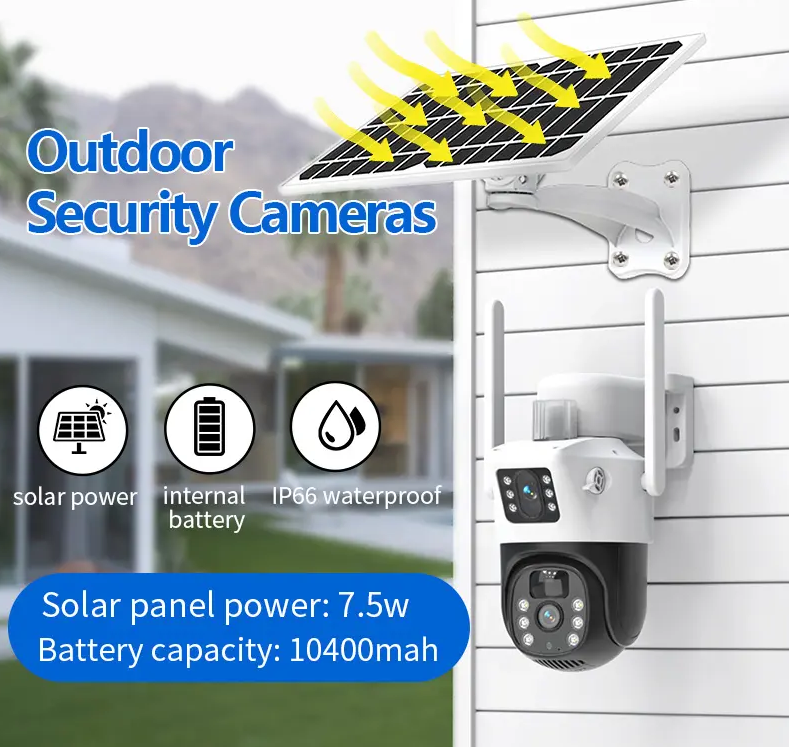 4G Wifi Dual Lens Solar Powered Security Camera - Zam Zam Store
