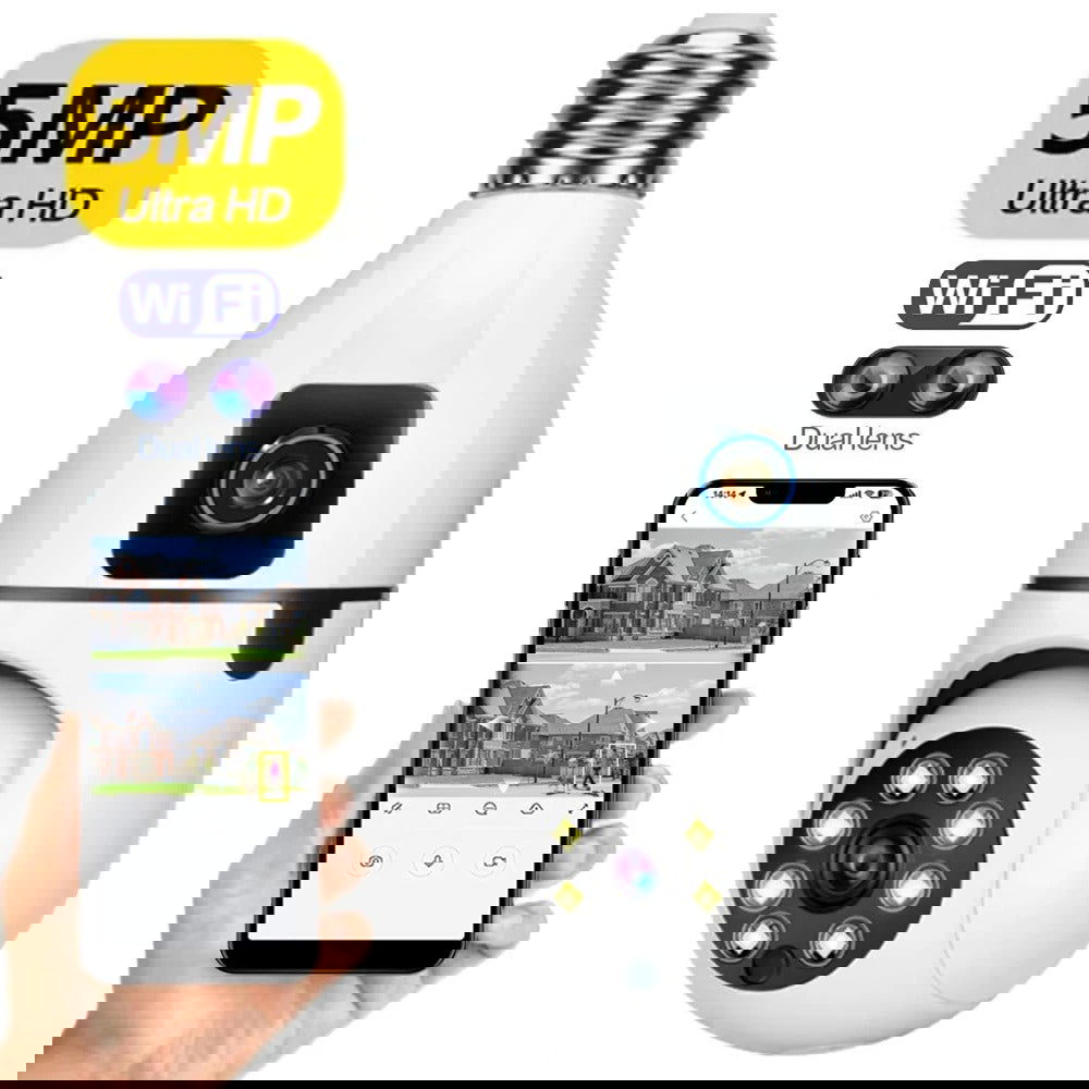 Wifi Bulb Camera Dual lance PTZ 2MP - Zam Zam Store