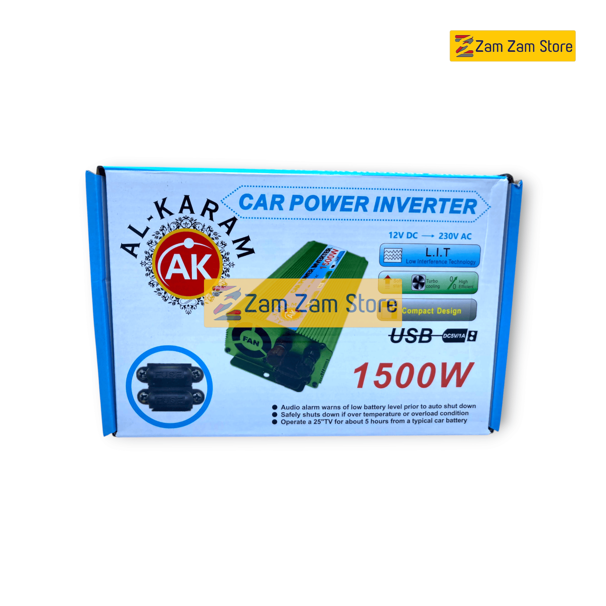 AL Karam 1500W Inverter 12V DC to AC 220V - Zam Zam Store