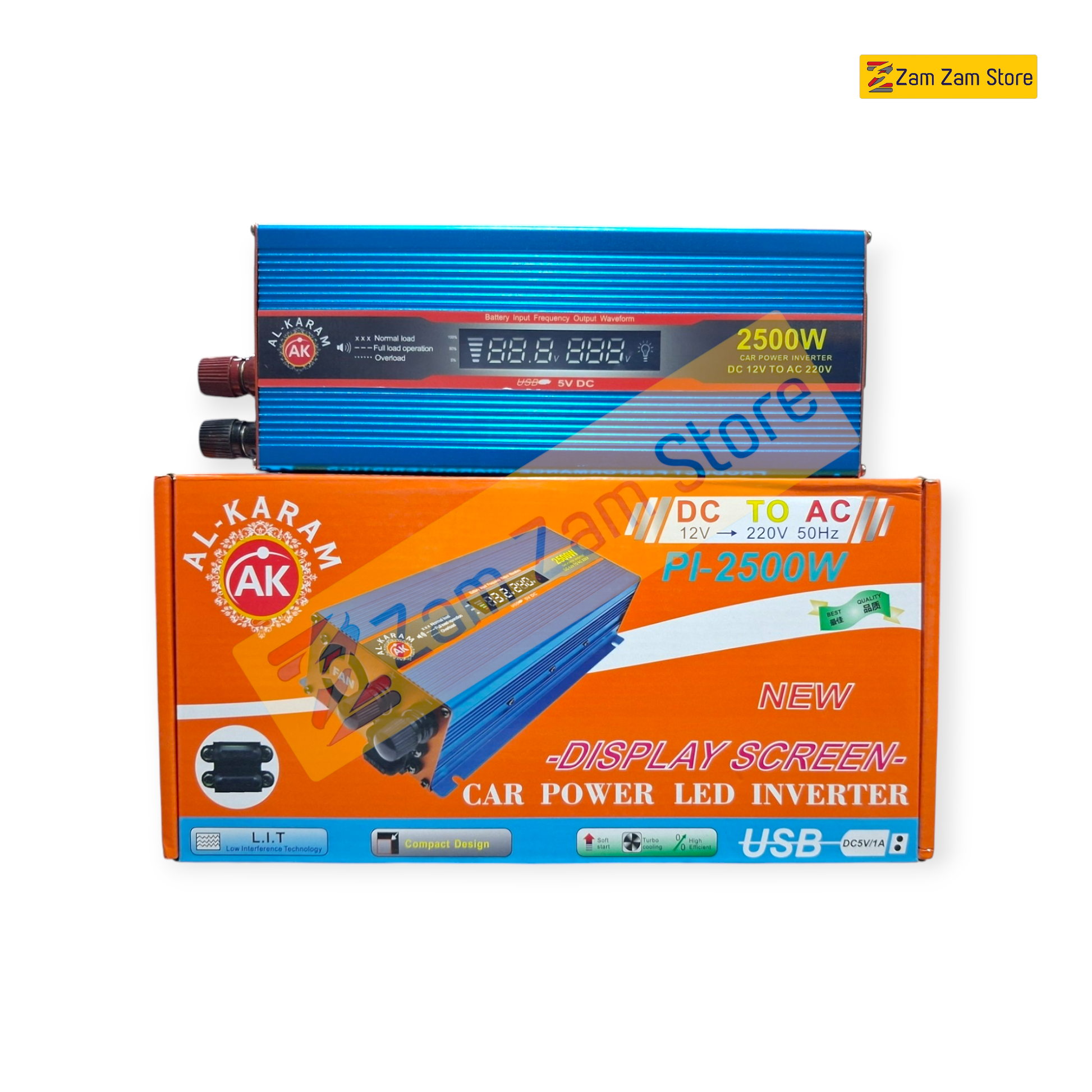 AL Karam 2500W 12V to AC 220V Inverter Digital - Zam Zam Store