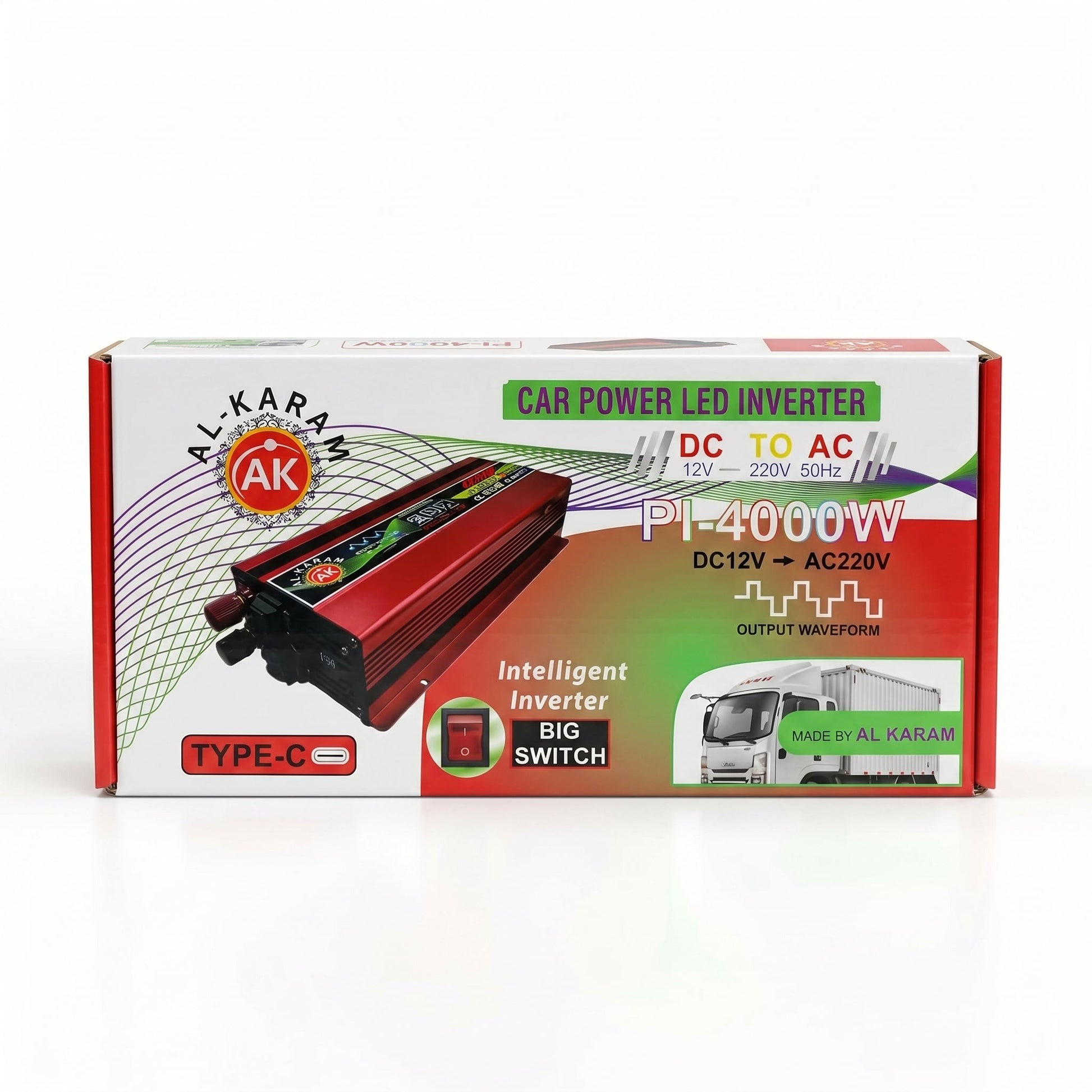 AL Karam 4000W 12V DC to 220V AC Inverter with Display Screen - Zam Zam Store