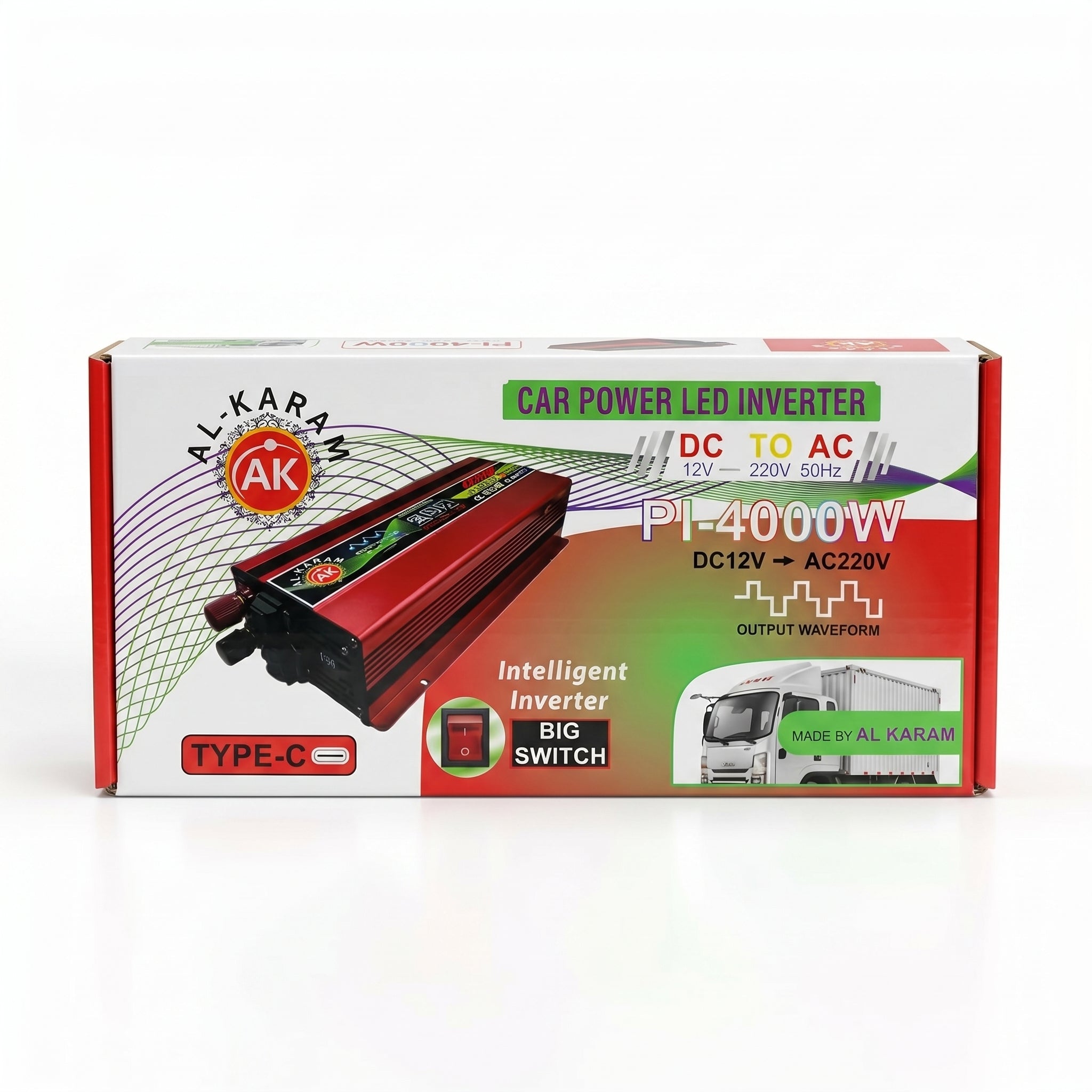 AL Karam 4000W 12V DC to 220V AC Inverter with Display Screen - Zam Zam Store