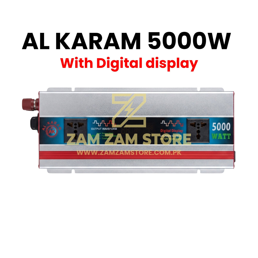 AL Karam 5000W Inverter | 12V DC to 220V AC with Display Screen - Zam Zam Store