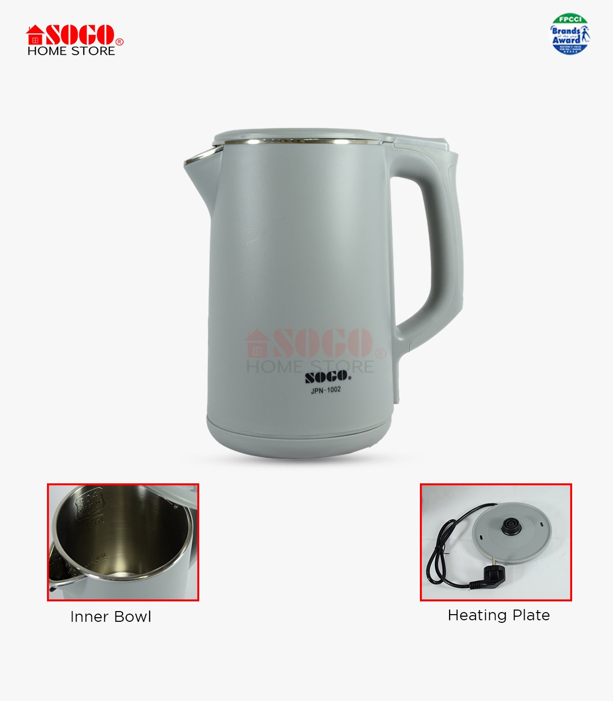 SOGO JPN-1002 Electric Kettle 1.7L – Fast Water Boiling