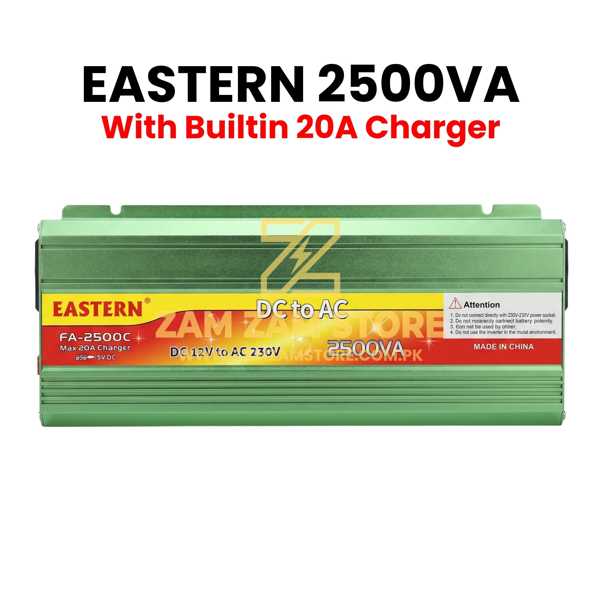 Eastern Inverter with Charger 2500VA DC 12v to 220V AC - Zam Zam Store