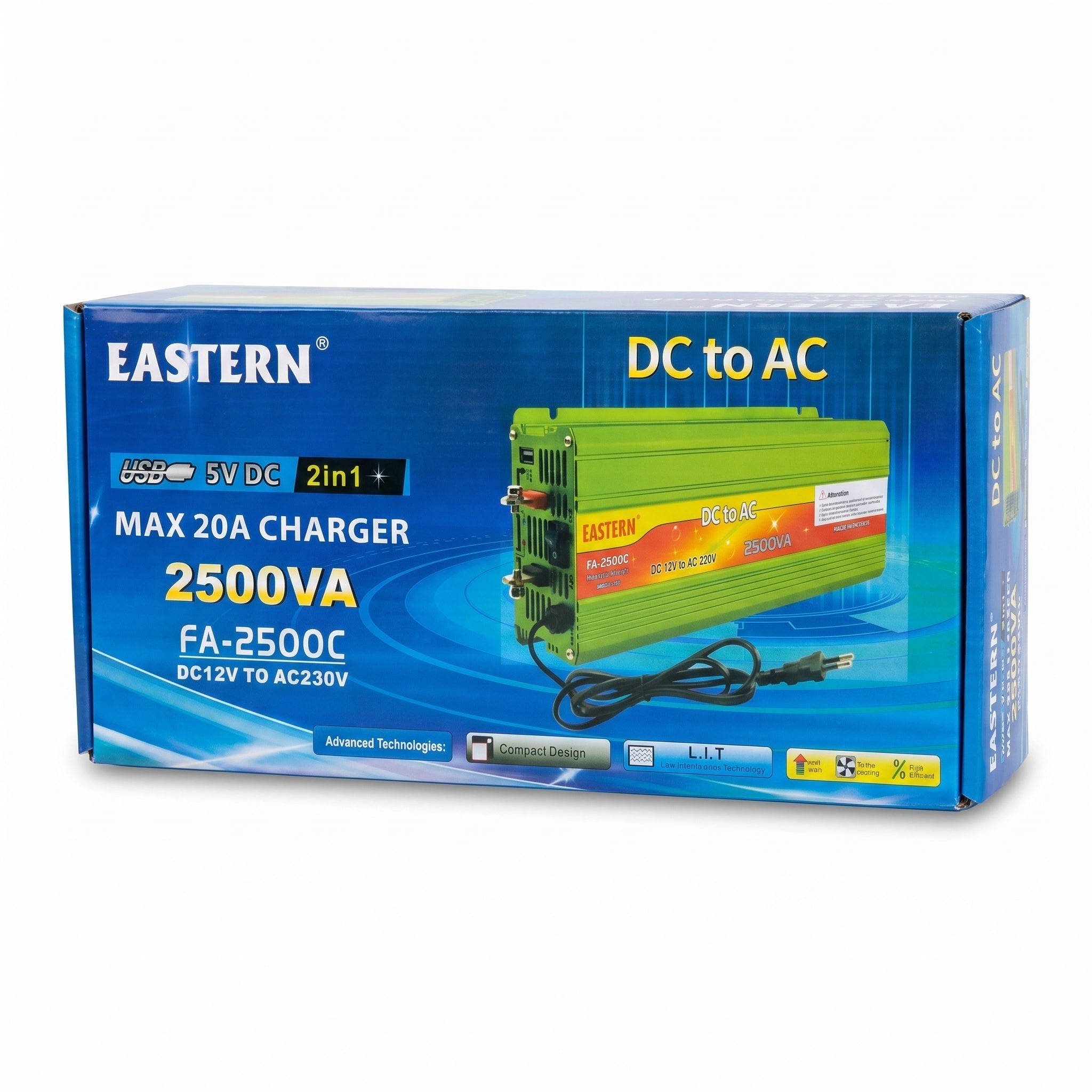Eastern Inverter with Charger 2500VA DC 12v to 220V AC - Zam Zam Store