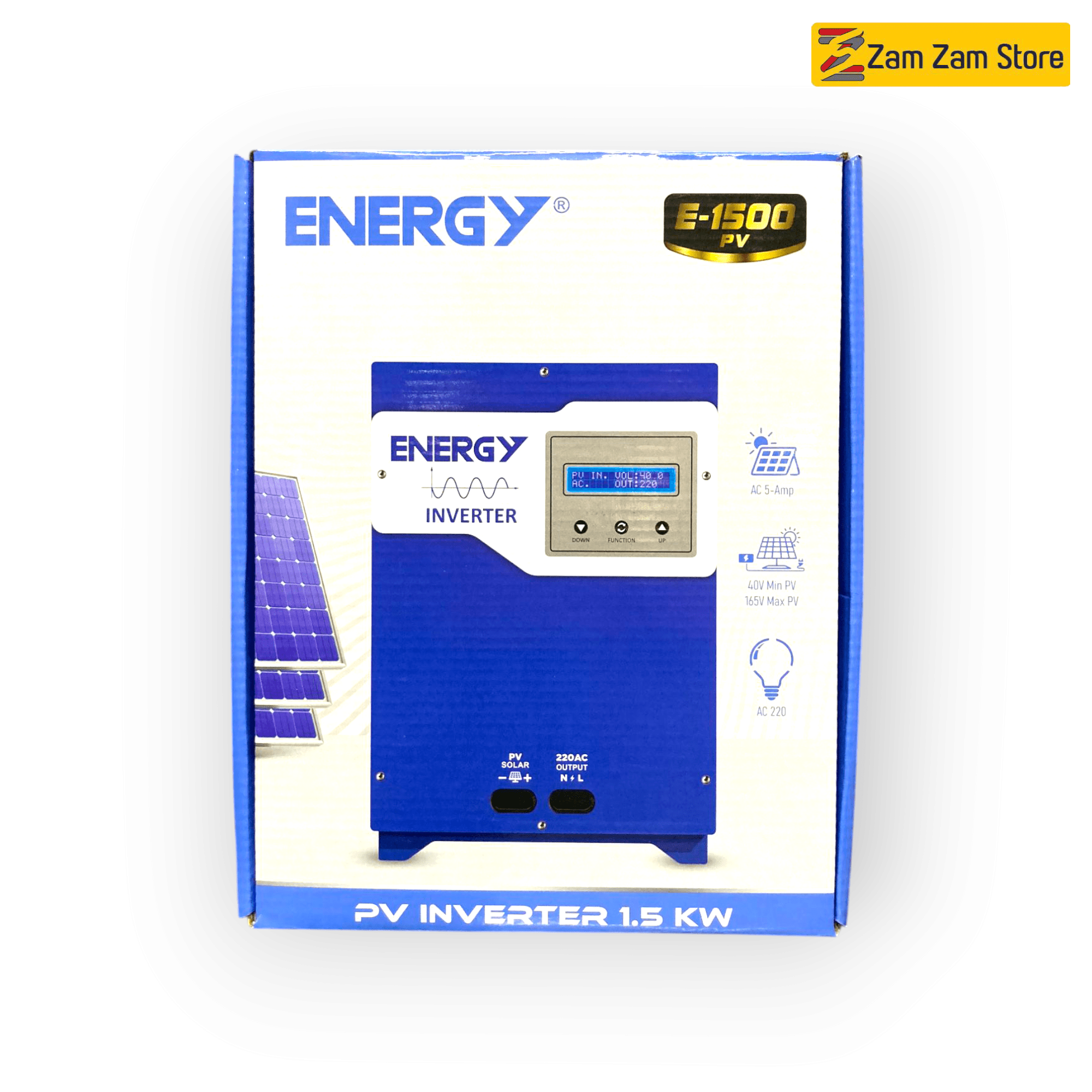 ENERGY 1.5KW PV Inverter Without battery Solar inverter - 1-3 Panel Support-Free delivery - Zam Zam Store