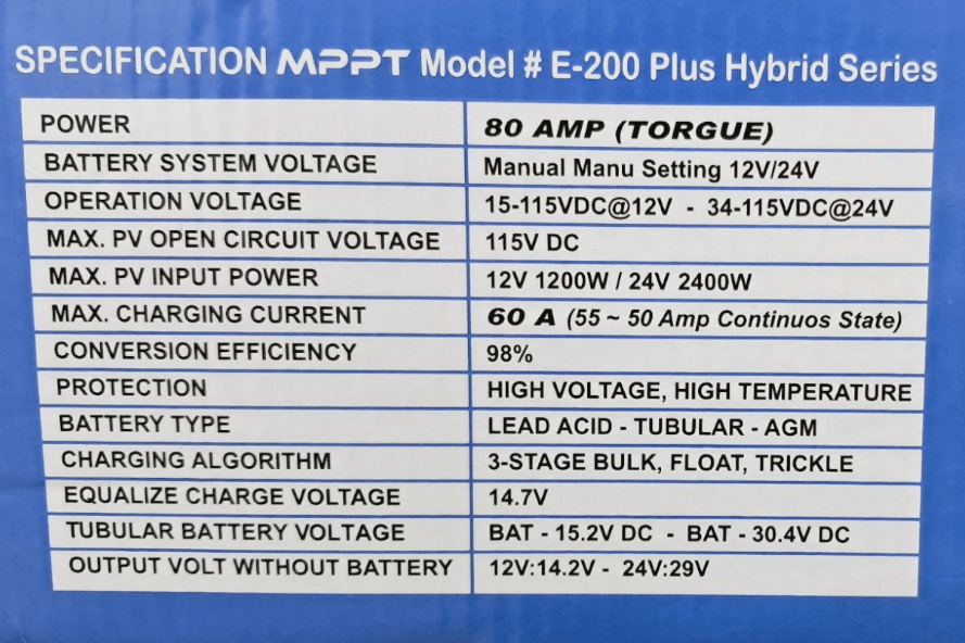 ENERGY Hybrid MPPT Solar Charge Controller 80A | 12V/24V Auto - Zam Zam Store