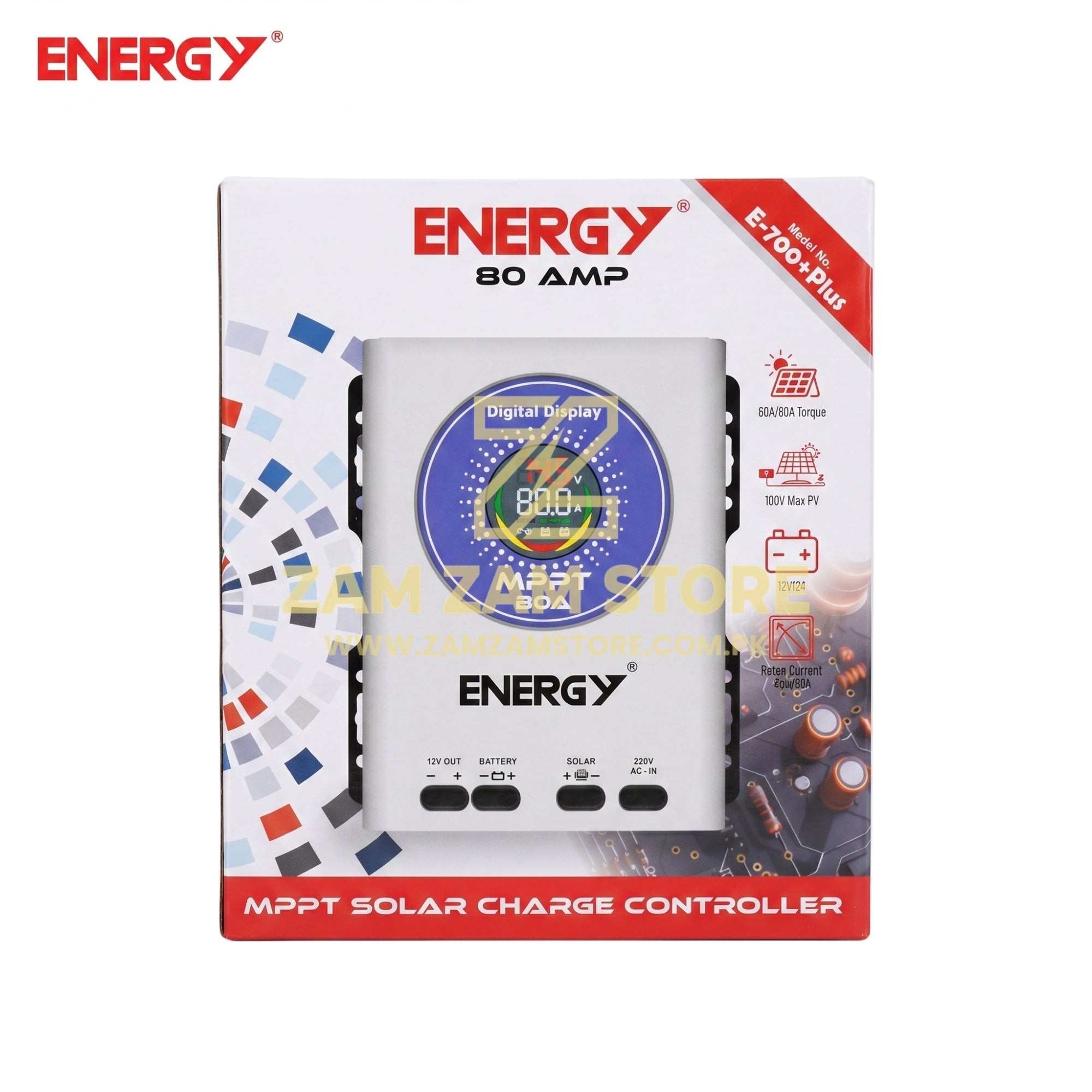 ENERGY MPPT Solar Charge Controller 80A | 12V/24V Auto - Zam Zam Store