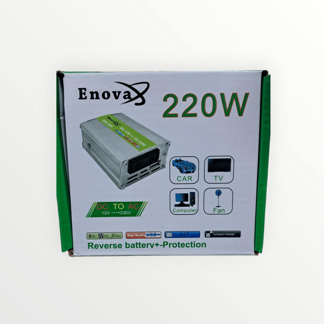 Enova 220 Watt DC to AC Inverter | 12V to 220V - Zam Zam Store