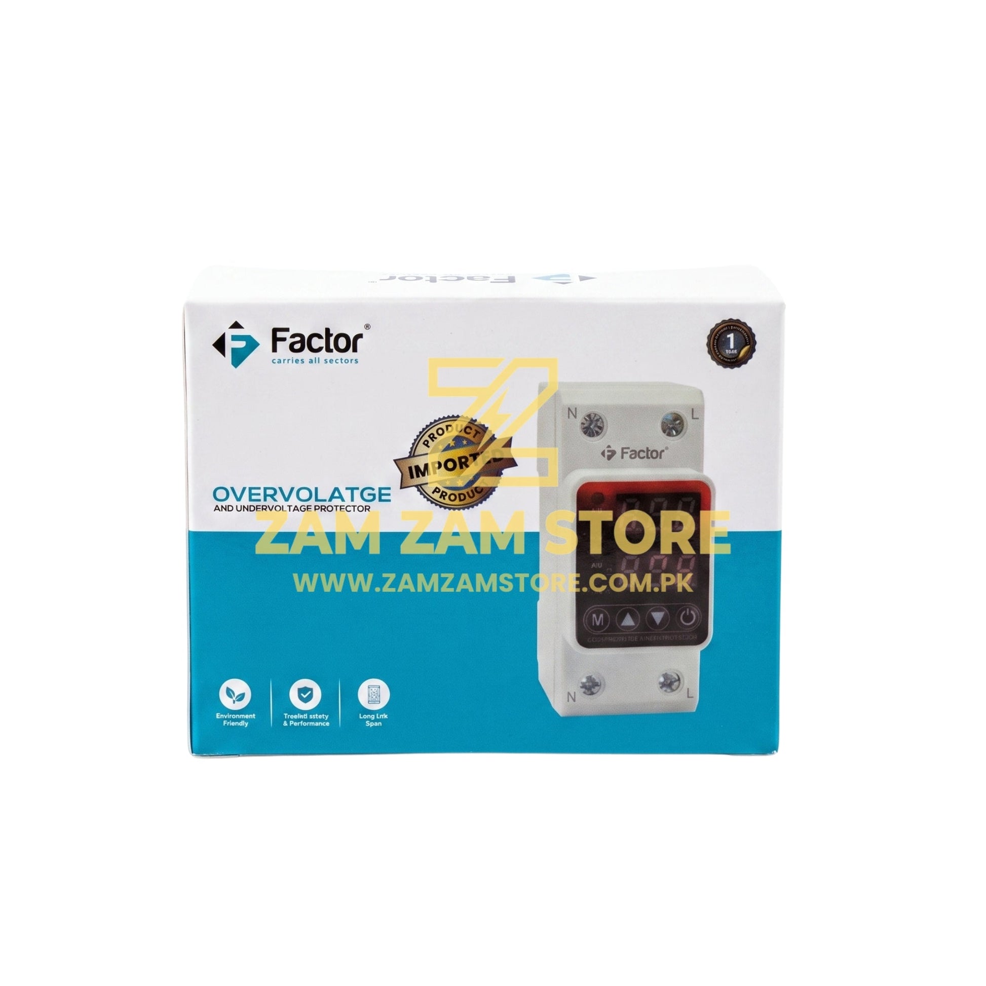 Factor Smart Voltage Protector 63A 2 Pole - 220V | 1 Year Warranty - Zam Zam Store