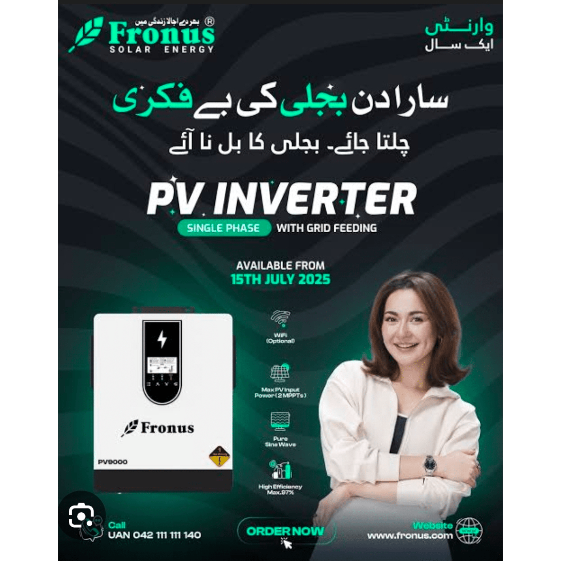 Fronus 6KW PV9000 Battery Less Solar Inverter with Wapda Sharing - Zam Zam Store