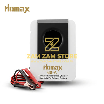 Homax 12V 60A Automatic Tubular Battery Charger | 3 Month Warranty - Zam Zam Store