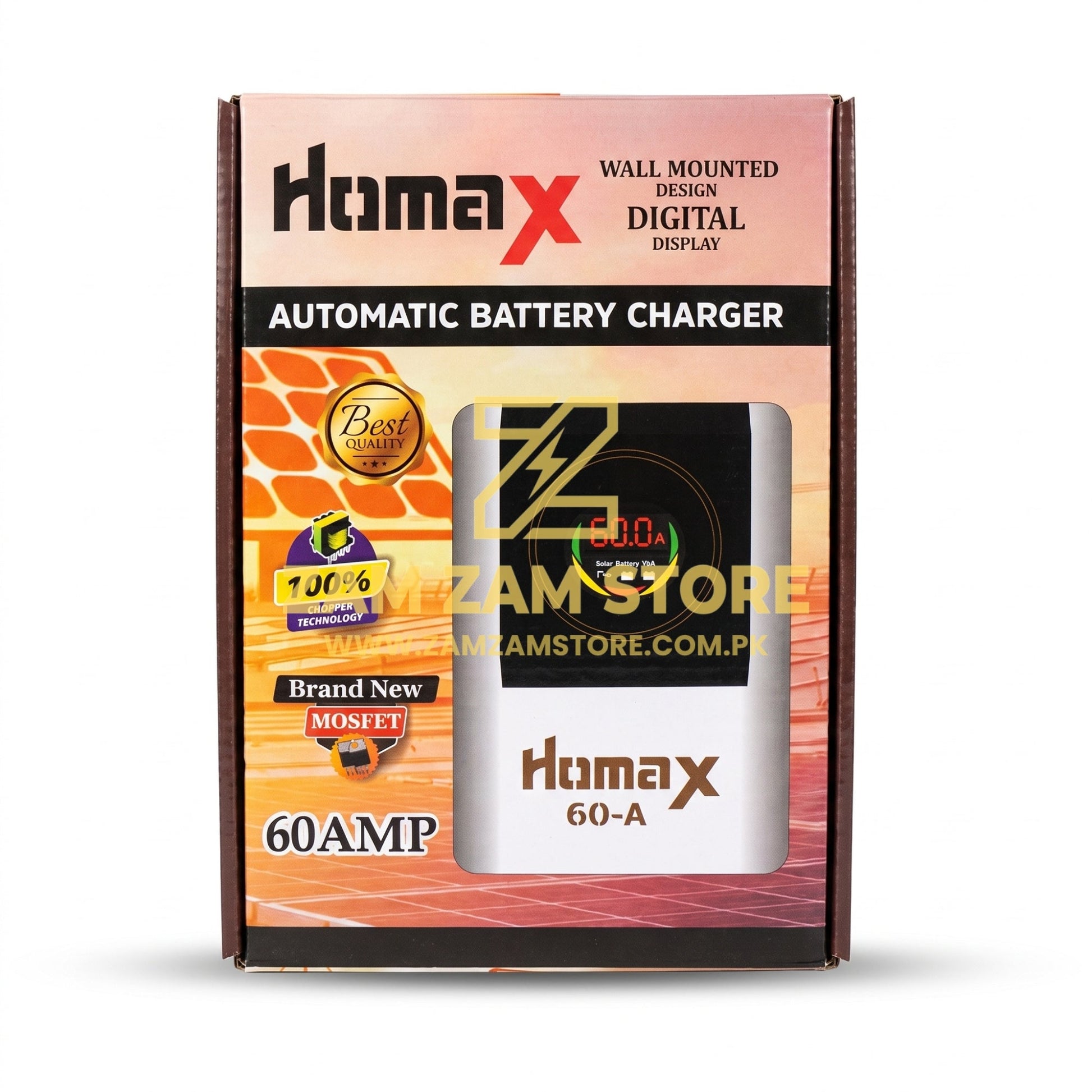 Homax 12V 60A Automatic Tubular Battery Charger | 3 Month Warranty - Zam Zam Store