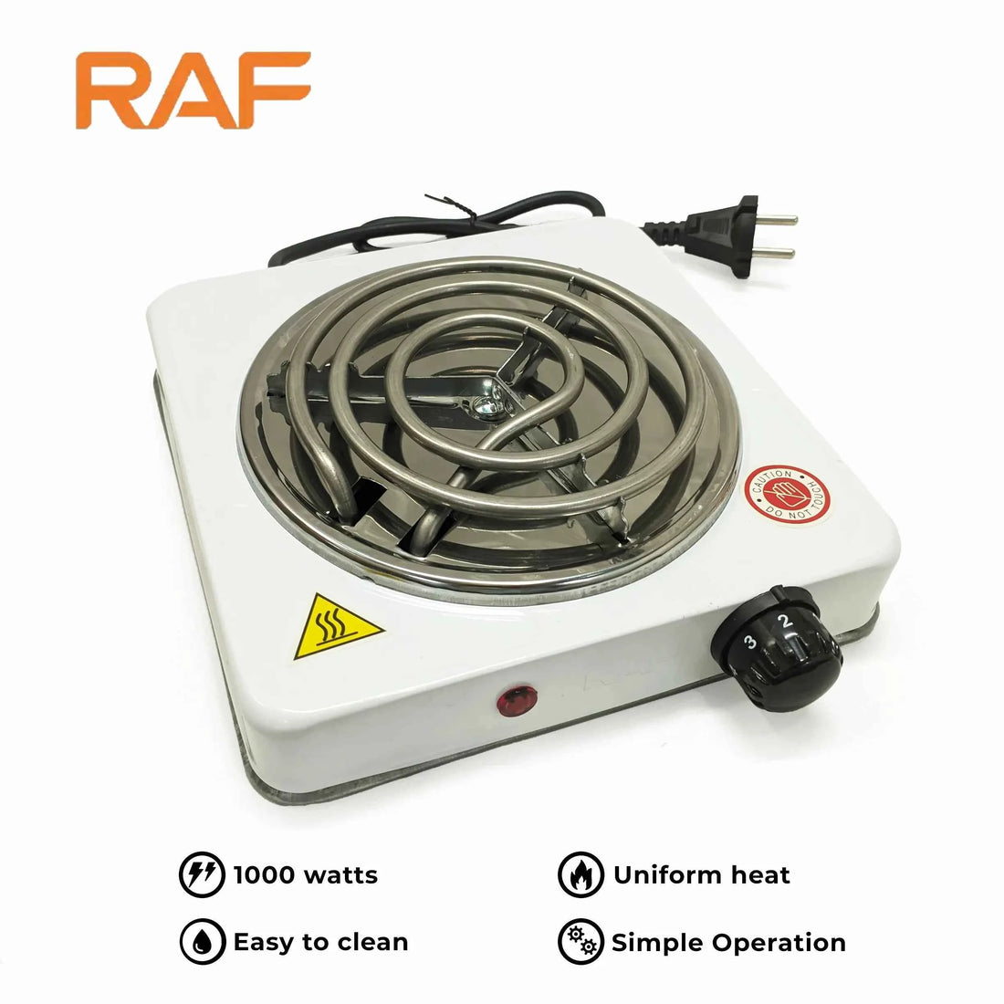 RAF Electric Stove & Hot Plate – 1000W White