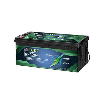 DJDC 12V 200Ah LiFePO₄ Battery – Smart Display & Bluetooth