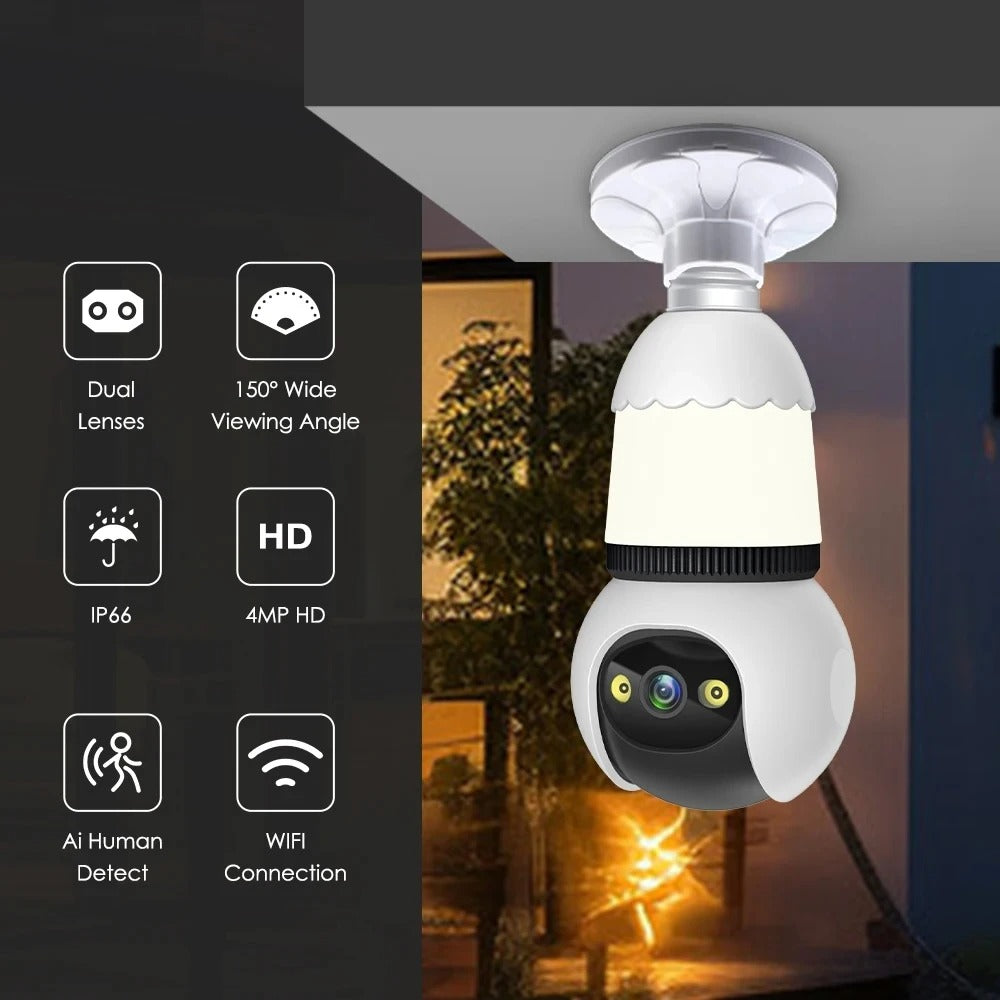 WiFi 3MP Smart Bulb Night Color Camera - 3 Month warranty
